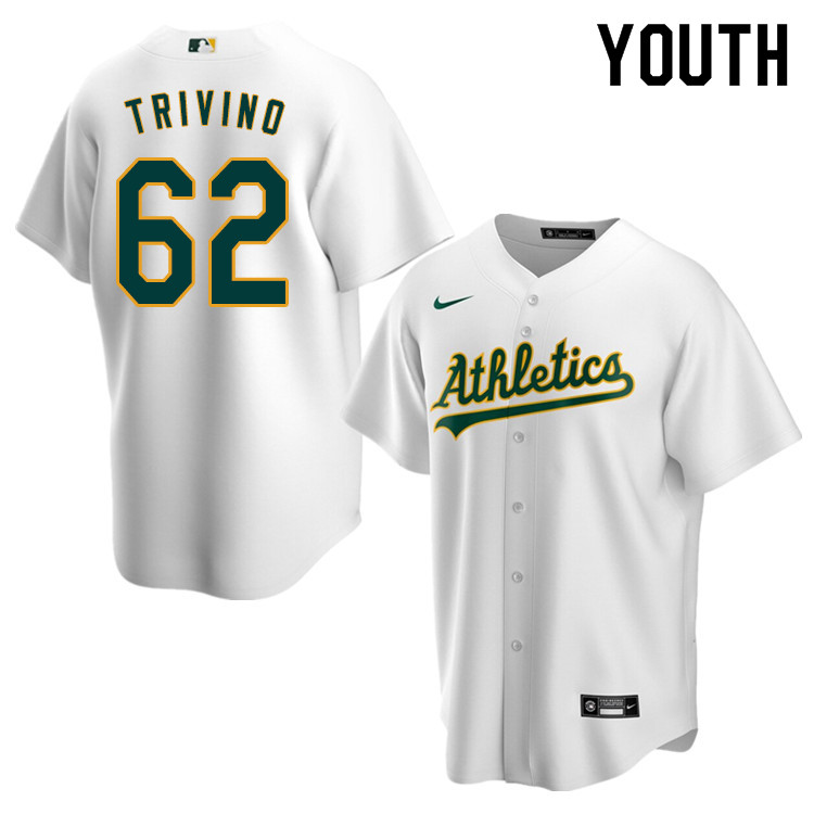 Nike Youth #62 Lou Trivino Oakland Athletics Baseball Jerseys Sale-White